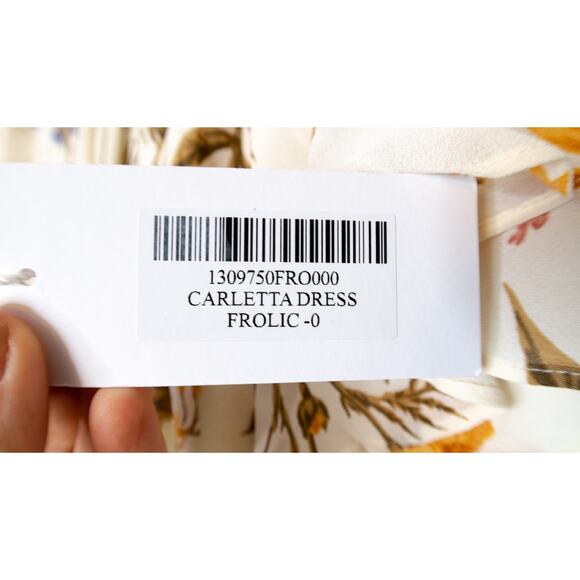 REFORMATION CARLOTTA Maxi Flutter Sleeve Dress in Frolic US 0 NWT - Picture 12 of 12